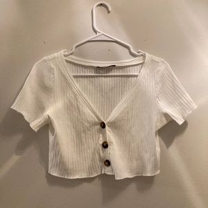 White Shein crop top